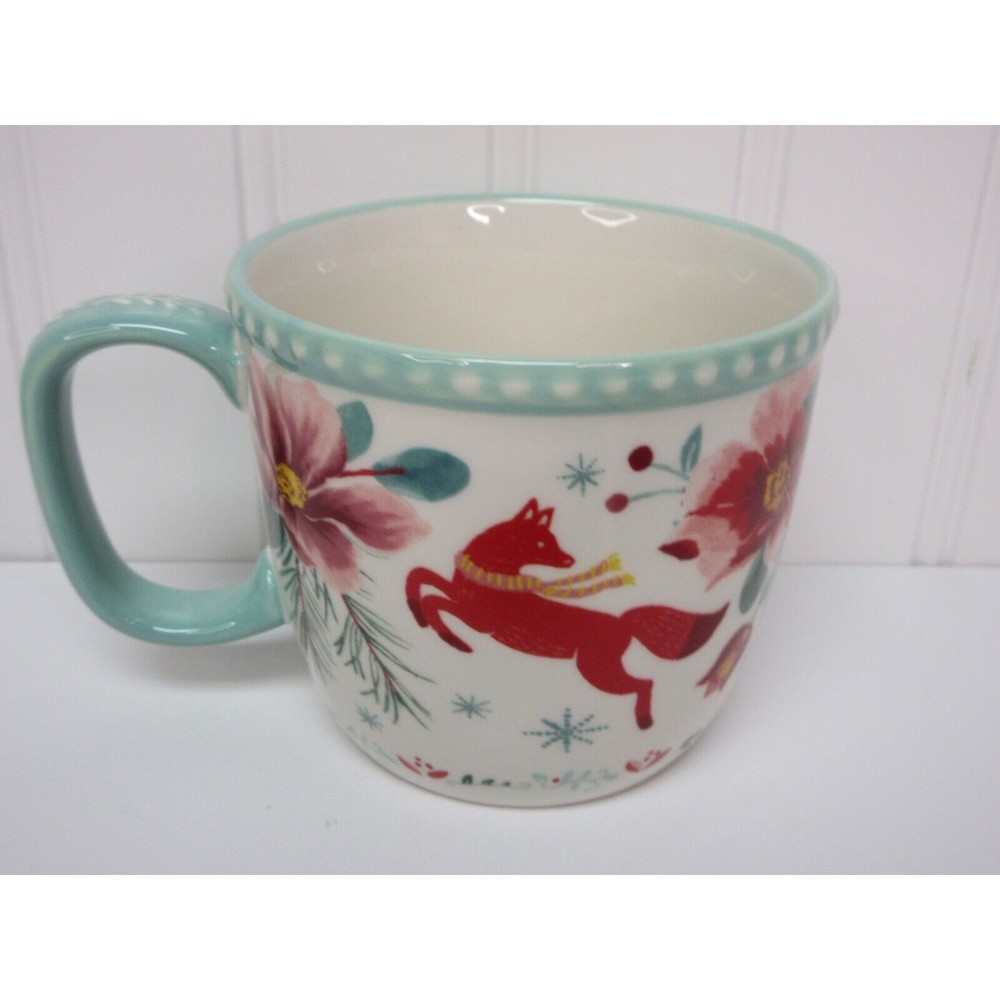 Pioneer Woman Christmas Holiday Mug Festive Forrest Fox Stoneware Cup